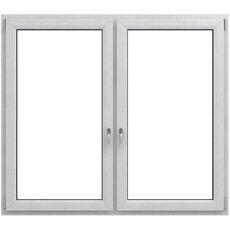 2-vleugelig kunststof kozijn van Iglo Energy in geborsteld aluminium