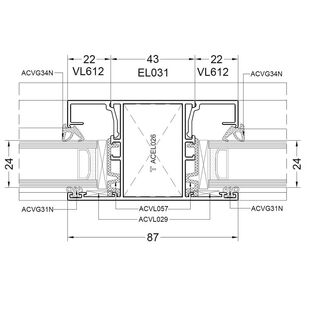 Aliplast Econoline Pfosten 87mm - EL031