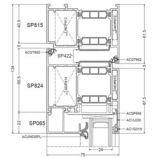 Aliplast Superial Tür innen öffnend - SP815 - SP824