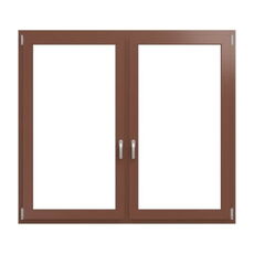 2-vleugelig aluminium raam in signaalbruin