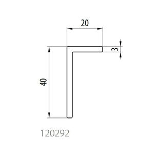Aluplast 120292 - Hoekprofiel - 40x20mm