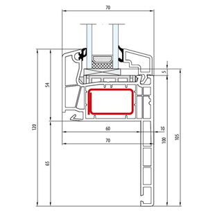 Aluplast IDEAL 4000 Renovation Festverglasung Flosse 65mm 140x09_11