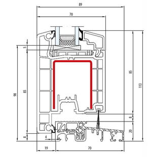 Aluplast IDEAL 4000 Terassentürschwelle 20mm aussen öffnend Classic-Line 140x31