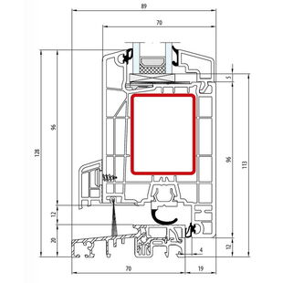 Aluplast IDEAL 4000 Türschwelle 20mm innen öffnend Classic-Line 140x33