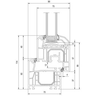Kunststof kozijnen IDEAL 4000 Soft-Line profieldoorsnede