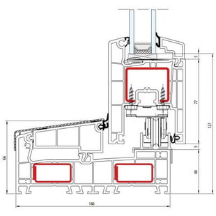 Hefschuifpui Aluplast SmartSlide drempel met looprails detailtekeningen