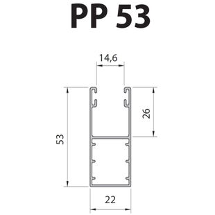 Vorbaurollladen Führungsschiene PP 53mm