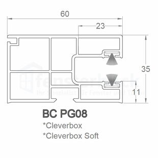 Aufsatzrollladen Führungsschiene BeClever BC PG08 60mm