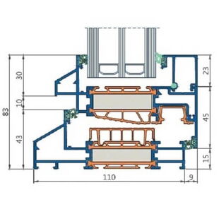 Aluminiumfensterprofil Decalu 110 Steel