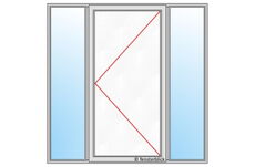 Tür mit Seitenteilen technische Zeichnung