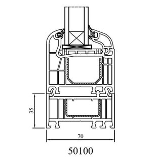 Drutex Iglo 5 Fenster mit Rahmenverbreiterung 35mm Stahlverstärkung 50100