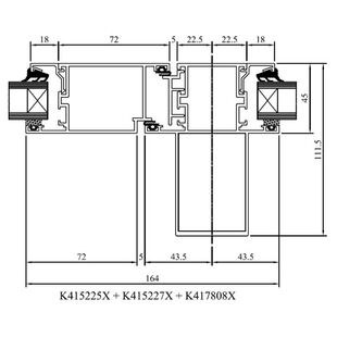 Drutex MB 45 Balkontür innen Pfosten Statisch DK Fest