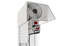 Kunststof kozijn met opzetrolluik doorsnede