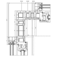 Geleiderail met insectenwering en 90°-hoekverbinding voor het Iglo 5-profiel