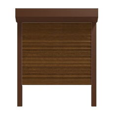 Vorbaurollladen 45° SK Nussbraun mit Nussbaum Panzer