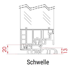 FM Haustür DS 92 - Türschwelle Detailzeichnung