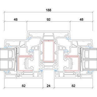 Gealan Kontur 92mm Fenster 82mm - 5026-5023