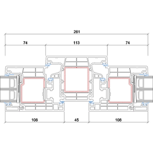 Gealan Kontur Pfosten 108mm Terassentür innen öffnend - 5028-5029