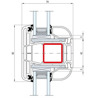 Gealan S 8000 - Pfosten 82mm - 8038