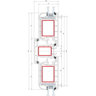 Gealan S 8000 Pfosten 94mm Tür außen öffnend - 8040 - 8042
