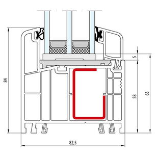 Gealan S 9000 Festverglasung 84mm - 6016