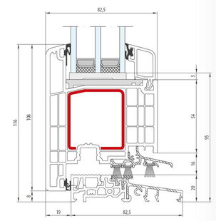 Gealan S 9000 Terrassentürschwelle 20mm Classic-Line außen öffnend - 6033