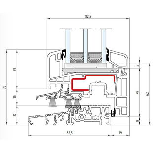 Gealan S 9000 Balkontürschwelle 20mm Classic-Line 67mm Lumaxx Flügel - 6055