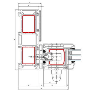 Gealan HST S 9000 Schiebeflügel mit Griff - Horizontal