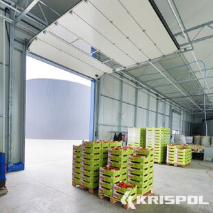 Industrie-Sektionaltor von Krispol in Weiß von innen