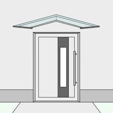 Vordach Giebel aus Glas