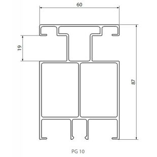 Führungsschiene Typ PG10 Querschnitt