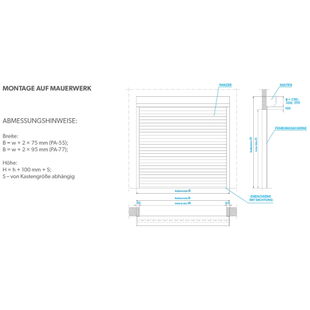 Rolltor PST Einbaubeispiel auf Mauerwerk