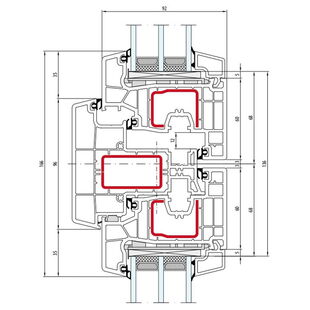 Salamander bluEvolution 92 Stulp 96mm Fenster Classic-Line 80mm - 176 030 - 171 020