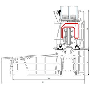 Salamander evolutionDrive 82 Flügel mit Schwelle Thermostep und Laufwagen - Vertikal