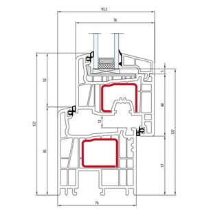 Salamander Streamline 76 Fenster Classic-Line 137 mm - 250 234 - 251 021