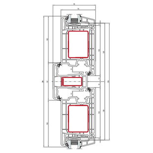 Salamander Streamline 76 Pfosten 82mm Tür innen öffnend Classic-Line - 252 120 - 251 040