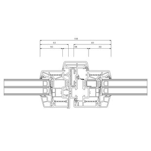 Schüco Living Alu Inside MD mit Stulp 58mm Fenster Classic 83mm - 9471-9523 mit Verstärkung