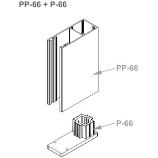 Vorbaurollladen Führungsschiene Endkappen PP 66mm P 66mm