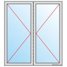 Nebeneingangstür zweiflügelig mit symmetrischer Aufteilung