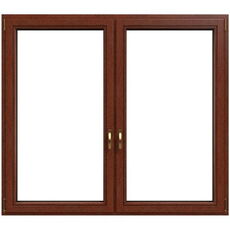 Houten kozijnen van meranti met lasuur donker eiken