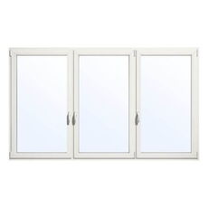 Drievleugelig aluminium raam in verkeerswit