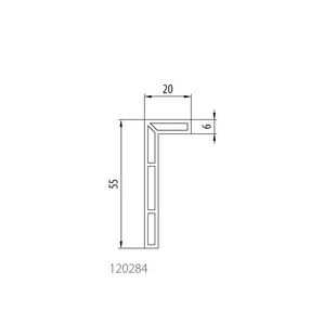 Aluplast 120284 - Hoekprofiel - Holkamer - 55x20mm