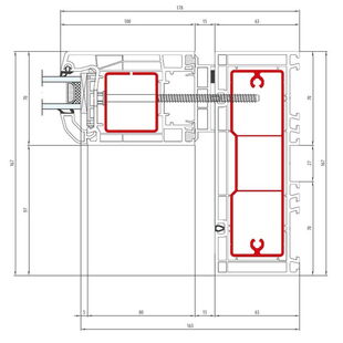 Aluplast HST 70 Flügel Fest - Horizontal