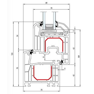 Aluplast IDEAL 4000 Round-Line 124mm 140x02 140x23