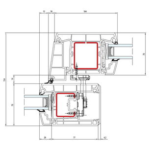 Aluplast Smart-Slide Flügel Treffpunkt - Horizontal