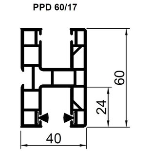 Aufsatzrollladen Führungsschiene PPD 60mm