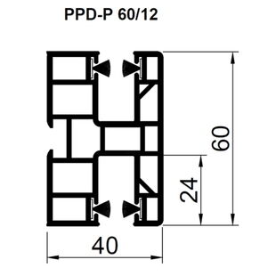 Aufsatzrollladen Führungsschiene PPD-P 60mm