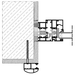 Vorbaurollladen SKP Einbaubeispiel 1 Führungsschiene auf Mauerwerk