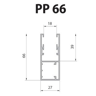 Vorbaurollladen Führungsschiene 66mm PP