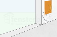 Einbau Maueröffnung verputzen und säubern Zeichnung